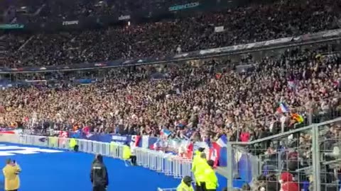 Chants of "Macron resign" ringing around the Stade De France at 49mins 3 secs last night.