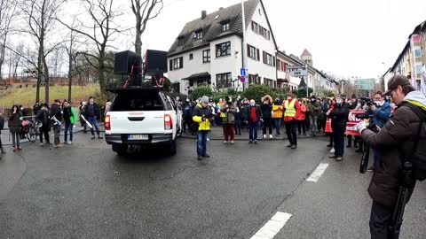 Kundgebung in Stuttgart vor dem SWR am 22.01.2022