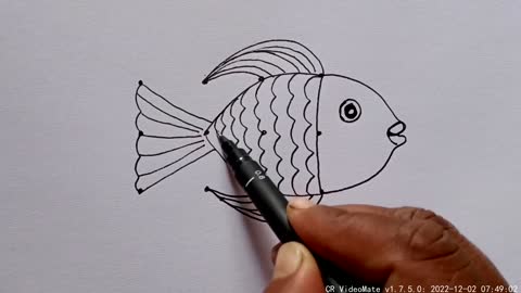 How To Draw Fish With 3×4 Dots Fish Drawing With Step By Step How To Draw Fish Dot By Dot