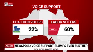 Support for the Voice referendum lowering