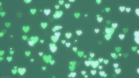 503. Heart Green Screen Flying White🤍and Green💚Little Neon Hearts Lovely