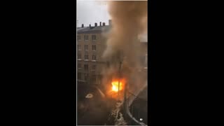 Military truck explodes
