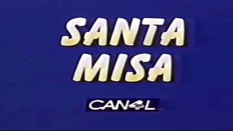 Placa promocional para la Santa Misa - Canal 4, Montecarlo (Uruguay, 1996)