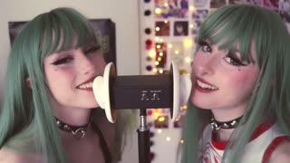 ASMR emi twin breathy mouth sounds