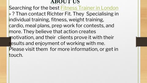 The best Fitness Trainer in London