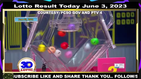3D Lotto result 9pm draw today June 3, 2023