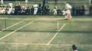 Footage from the Olympics in London 1908. Odd discus throw and dresses