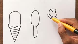 How to Draw an Ice Cream Candy Picture from word Ice