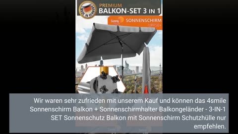 4smile Sonnenschirm Balkon + Sonnenschirmhalter Balkongeländer - 3-IN-1 SET Sonnenschutz