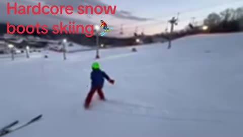 Hardcore snowboot skiing