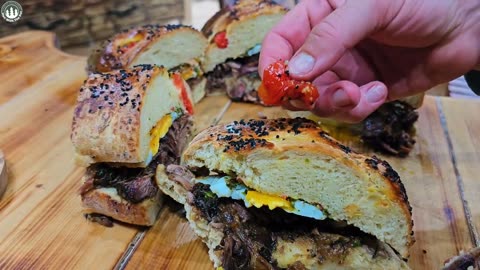 A stunning pulled BEEF sandwich made from scratch