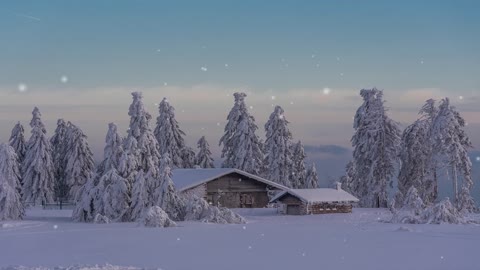 Snowy Cabin - Relaxing Snow and wind sounds for Study, Work, Relax, Sleep