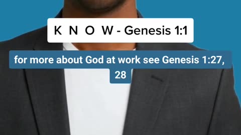 K N O W Genesis 1:1 - (God at work)