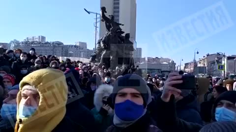 An unauthorized rally is taking place in Vladivostok