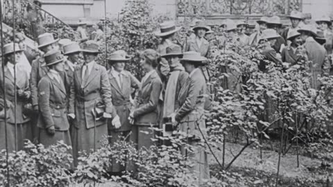 Mrs. Theodore Roosevelt Jr. At Women in War Work Congress, Paris (1918 Original Black & White Film)