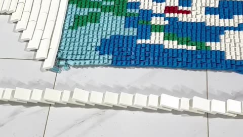 Amazing rainbow dominoes | Satisfying domino screen link #shorts