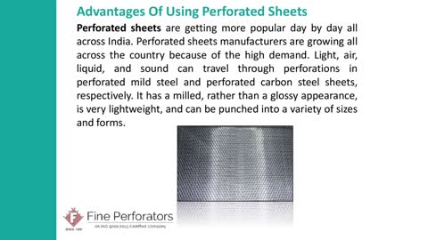 Advantages Of Using Perforated Sheets