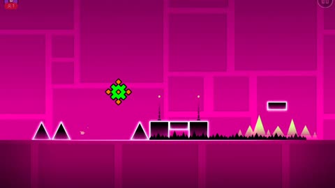 Playing Geometry Dash