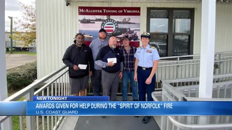 Good Samaritans who responded to Spirit of Norfolk fire honored by Coast Guard