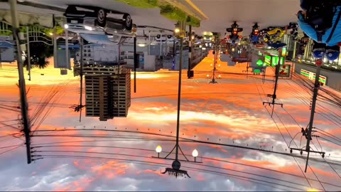 Stunning 180-Degree Rotated City Road View at Sunset: A Creative Video Masterpiece