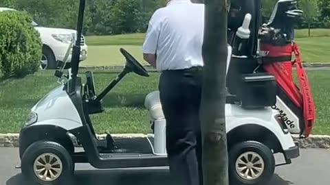 PRESIDENT Donald J Trump playing golf today at Trump National Golf Club Bedminster!