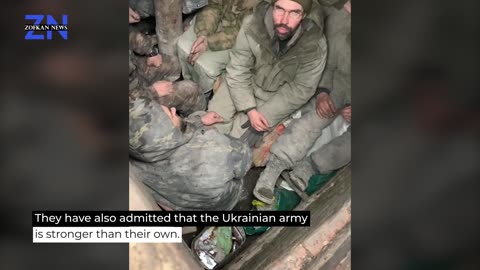 Abandoned Russian soldiers left in a trench by their commanders