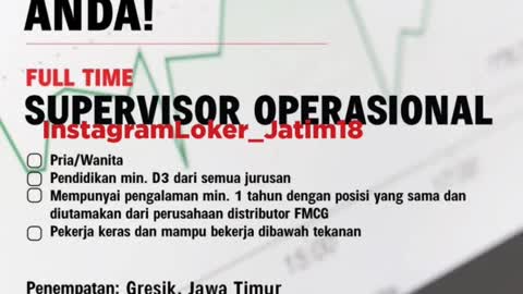 Jobs Vacancy Kobe Supervisor Operasional #fyp #shorts #jobs #vacancy #loker #lowongankerja