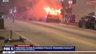 Unhinged Rioters in Atlanta assault POLICE and light cars on FIRE