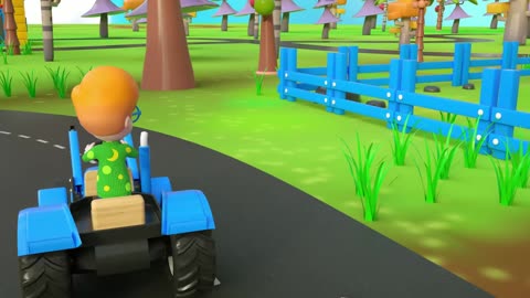 Uri, Ula & Otis Pretend Play with Farm Vehicles Toys