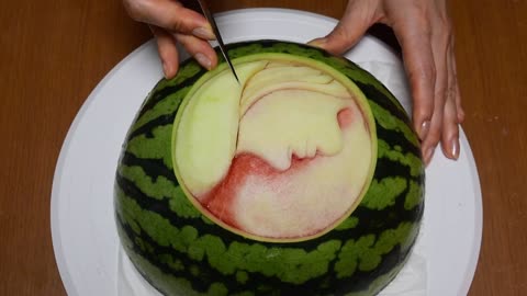 How to make 'a Face Basic' Watermelon Carving