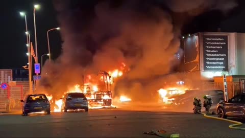 Scenes of utter devastation and chaos in The Hague, the Netherlands tonight as Eritreans destroy their host nation.