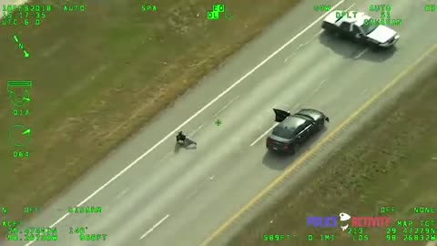 Texas Police Helicopter captures shootout on highway