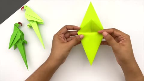How To Make Paper Parrot - Origami Paper Parrot - How to make paper bird - Paper Craft - paper bird_