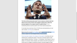 Macron Axes FREE SPEECH in France