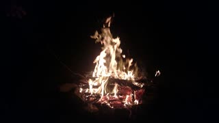 Camp Fire at night