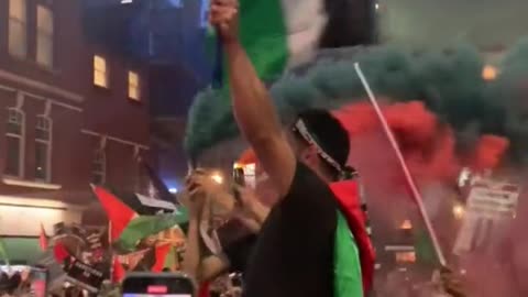 London. Palestinian supporters cheer and clap at the deaths of Jewish people.