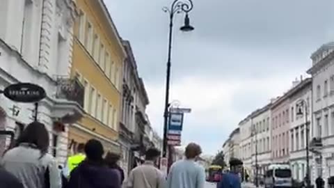 Walking On Nowy Swiat Street In Warsaw