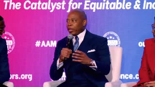 NYC Dem Mayor Eric Adams Demonstrates His Mayor "Walk" As Lori Lightfoot Throws Up Hands In Praise