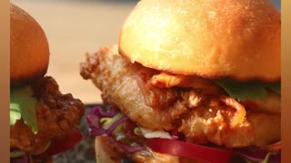 Fried Chicken and Kimchi Sliders