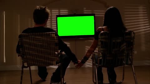 Jesse and Jane Watching TV - Green Screen