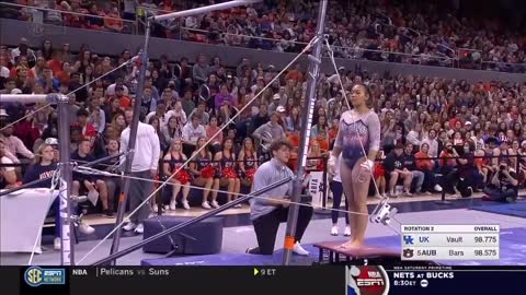 Suni Lee scores perfect 10 on beam and performs first Nabieva skill ever in NCAA gymnastics