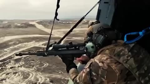 MOE snipers in a shooting exercise from an NH90.