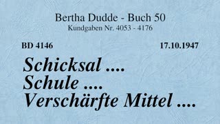 BD 4146 - SCHICKSAL .... SCHULE .... VERSCHÄRFTE MITTEL ....