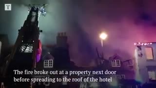 A hotel with Ukrainian refugees has been burned down in England