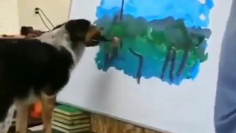 dog can draw picture easily