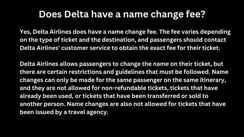 Delta airlines name change policy