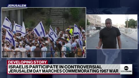 Israeli nationalists march through Palestinian area of Jerusalem during annual march ABC News