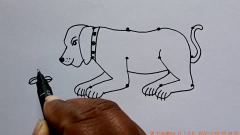 Dog Drawing Step By Step With Dots How To Draw Dog With 3 × 4 Dots Dog Drawing Easy