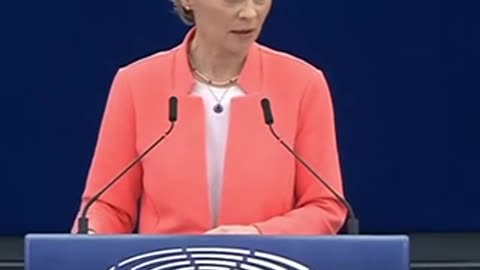 Who is she? Oh she’s the infamous Ursula von der Leyen, who’s the president of the EU Commission.