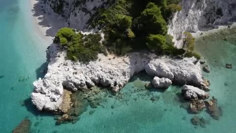 Sea waves & beach drone video